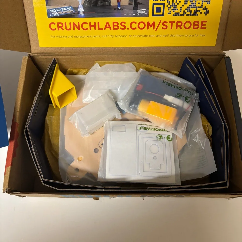 CrunchLabs Strobe Light Animator Build Box by Mark Rober STEM Toy DIY OPEN BOX